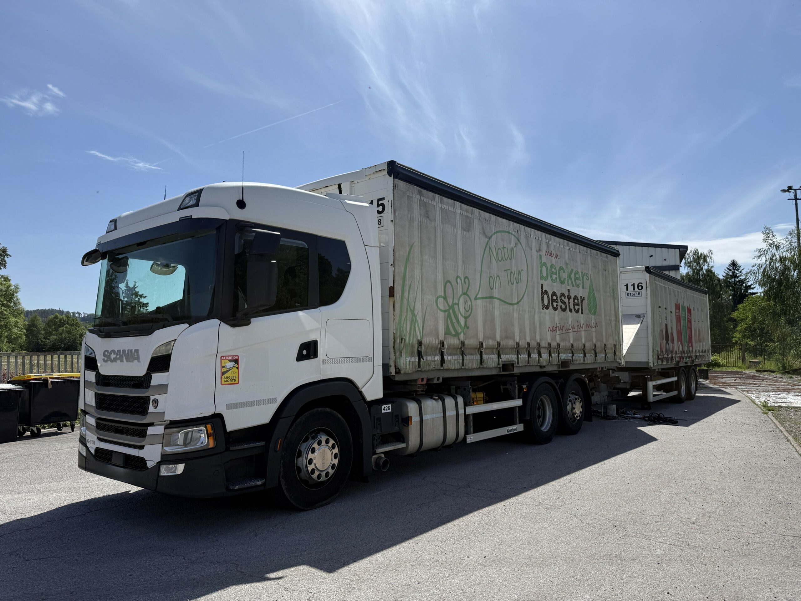 Vehicule Porteur Scania G410 B6X2*4NB – Remorque Porte container avec caisse mobile PLSC